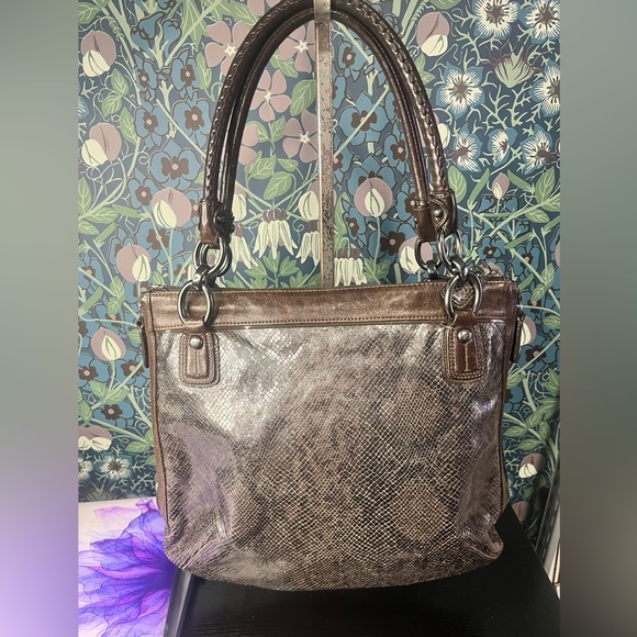 Coach Embossed Kristin Satchel Brown Python Leather - Picture 10 of 10